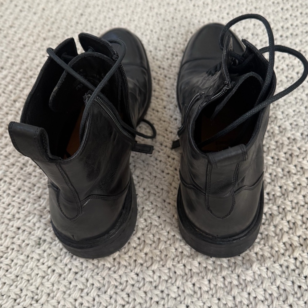 Calzoleria Toscana Dip Died Black Leather Mens Lace Up Combat Boot. Size 10.5 - Picture 11 of 11